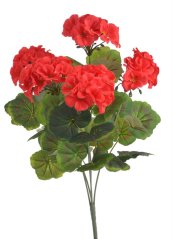 Větvičky umělé kvetoucí pelargonie zápich dl. 65cm