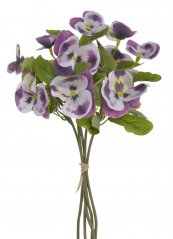 Jarní umělé květiny - svazek macešek květ 6 cm, celkem dl. 29 cm