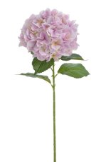 Umělá hortenzie s listy, hlava Ø 25cm, dl.80cm