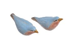 Dekorace figurka barvený sedící ptáček  8,6cmL x 3,4cmW x 4,6cmH