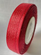 Jednobarevná plátnová stuha s metaloplastem Torsade  1,5cm/25m