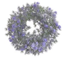 Umělý věnec z větviček a kvítků Ø 28 cm