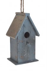 Jarní dekorace dřevěná ptačí budka 12cmLx10cmWx22,5cmH