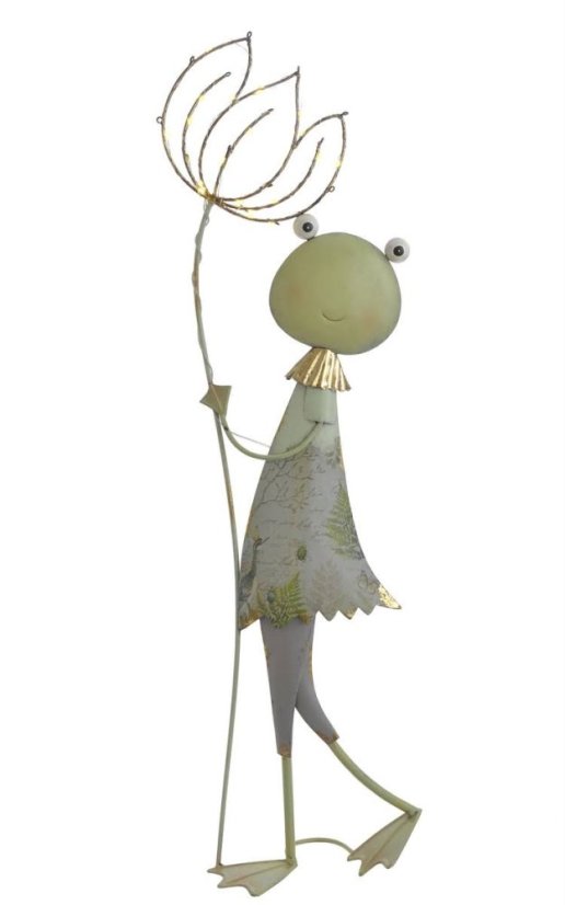 Dekorace plechová stojící žába  24cmL x 13cmW x 83cmH