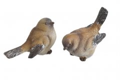 Dekorace sedící ptáček H 8cm - mix 2 druhy