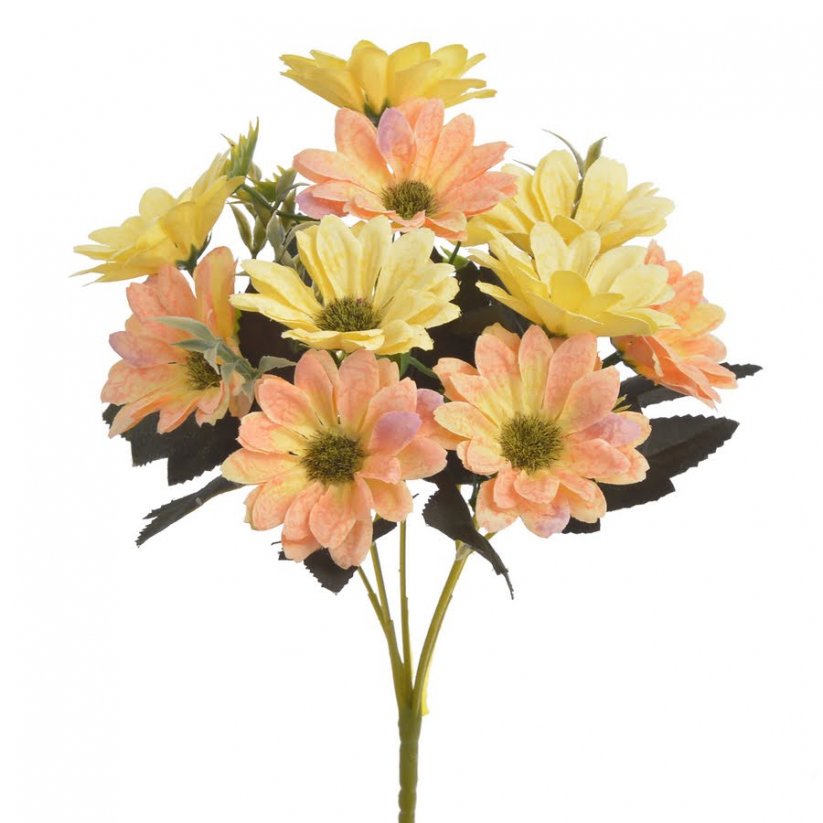 Kytice umělých margaretek 10 květů s doplňky, květ Ø 5 cm, dl.30 cm