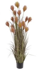 Umělá kvetoucí travina v květináči, květináč Ø 14 cm, celková výška 150 cm