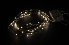 Vánoční dekorace světýlka 50LED 5m, 3AA, časovač 6/18h - studená bílá