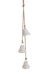 Dekorace kovový zvonek girlanda (7cmØcx8cmH) 65cmH - 3 kusy závěs