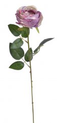 Umělá růže s listy, hlavička Ø 9cm/dl. 63cm _21