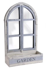 Dekorace ve tvaru okna s truhlíkem na aranžování 55x33x14cm