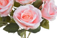 Kytice umělých růží, 7 květů, květ Ø 8cm, dl. celkem 43cm