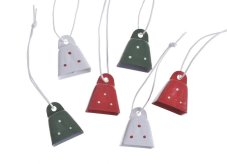 Dekorace kovové zvonky na pověšení, 2,5cmL x 2cmW x 2cmH mix barev - 6ks