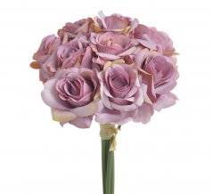 Růže s listy svazek 9 stonků, dl. 28 cm, barva 04A
