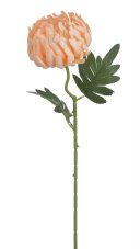 Umělá chryzantéma na stopce s listy, květ Ø16cm/celkem dl.75cm