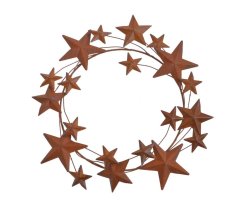 Vánoční dekorace věnec s hvězdami kov  Ø 30cm