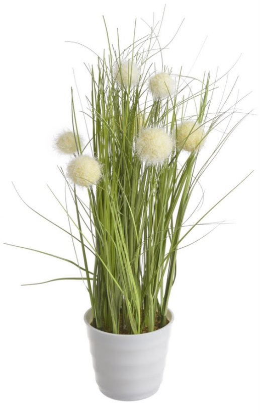 Umělá pampasová tráva v plastové nádobě, barva 01