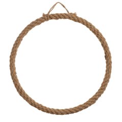Dekorace - drátěná obruč opletená provázkem 41cm∅x2,5cmW - závěs