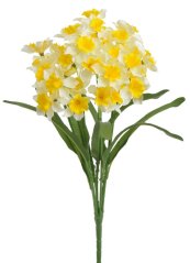 Kytice umělých narcisek - 7 stonků/35 květů, květ 5cm dl. celkem 40cm