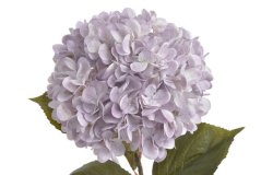 Umělá hortenzie s listy, hlava Ø 20cm, dl.80cm