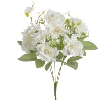 Kytička umělých mini růžiček s listy a doplňky, růžička Ø 5cm/dl. celkem 30cm