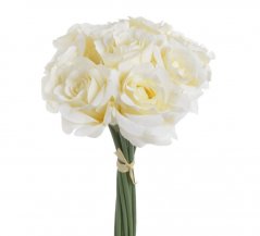 Růže s listy svazek 9 stonků, dl. 28 cm, barva 03A