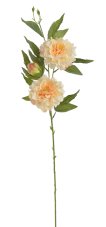 Umělá pivoňka s 2květy a poupětem, květ Ø12cm/ celková dl.89cm