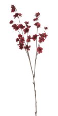 Kvetoucí větvička vínově červená 105 cm