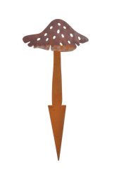 Dekorace kovová barvená houbička 9cmLx0,2cmWx19cmH - zápich