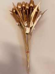 Plastový tulipán s drátkem ve stonku 5cm/dl.40cm _ zlatý