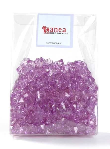Dekorace  krystalky s dirkou 1 x 1,5cm - 170g ( cca 300 ks) - Barva: Fialová světlá