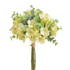 Kytice umělých hortenzií a eukalyptů dl. 26cm
