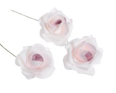 Hlavička pěnové růže na drátku Ø 6cm/dl.8cm - 8ks