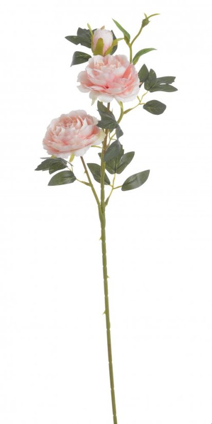 Umělá pivoňka s 2květy a poupětem, květ Ø7cm/ celková dl.67cm