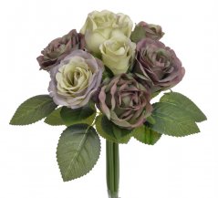 Růže s listy mix, svazek 7 stonků, dl. 25 cm, barva 149