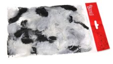 Přírodní barvené peří 5 - 8 cm - mix 10g  BL/WH/G