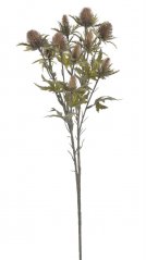 Umělá větvička kvetoucího bodláku s 10 květy dl. 70cm