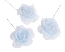 Hlavička pěnové růže na drátku Ø 6cm/dl.8cm - 8ks