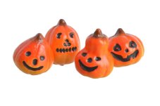 Dekorační dýně Halloween 4,5–5,5 cm – oranžové, 4 ks