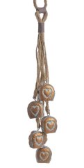 Dekorace kovové kravské zvonce 4,5cmL x 2,5cmW x 55cmH - 5ks - závěs