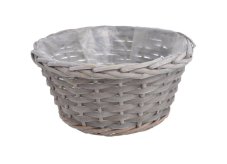 Proutěný obal na květináč šedý 24 cm