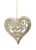 Vánoční dekorace 3D srdce 9cm s ornamenty - závěs