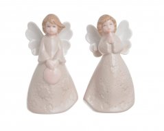 Dekorace anděl porcelánový 5,5cmLx4,5cmWx9,5cmH - 2 druhy