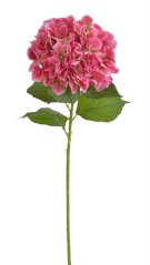 Umělá hortenzie s listy, hlava Ø 25cm, dl.80cm