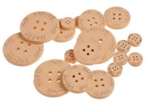 Dřevěné knoflíky různé velikosti 2,5/5/7cm oranžové 18ks výsek