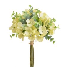Kytice umělých hortenzií a eukalyptů dl. 26cm