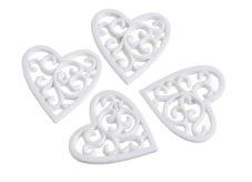 Vánoční přízdoba srdce/hvězda/stromek 5,5cm - 4 kusy