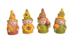 Podzimní dekorace figurka strašák 3,5 x 2,5 x 6 cm - 4ks