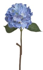 Květ umělé hortenzie na stonku s listy, květ Ø18cm/dl.59cm