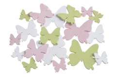 Dřevěné výseky ve tvaru motýla 3-7cm - 18ks
